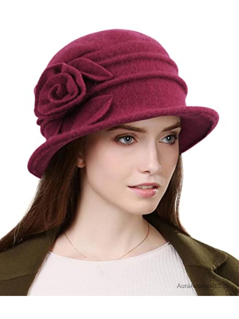 Wool Beret French Vintage Cloche Floral Newsboy Hat